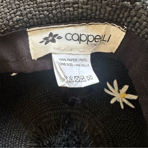 Cappelli Straworld Inc Straw Hat Daisy Wide Brim Black - Picture 4 of 4
